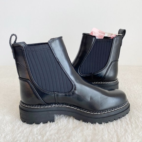 Sam&Libby Women's Skylar Pull-on Bootie, Black Leather, Size 7.5 / 9 - Picture 6 of 9